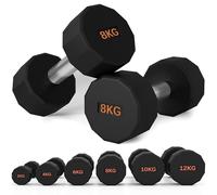SPORTNOW Mancuernas, par con forma 12 lados, 2 x 8kg