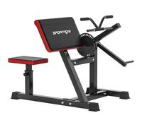 SPORTNOW Máquina de Bíceps y Tríceps 2 en 1 Banco de Curl Predicador con Asiento y Apoyo de Codo Ajustables para Gimnasio Casa