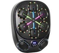 SPORTNOW Máquina de boxeo musical de pared con 9 modos y luces LED multicolores, máquina de boxeo musical para adultos con conexión Bluetooth, para casa y gimnasio, 61 x 48 x 11 cm, negro