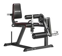 Sportnow máquina de extensión y curl de piernas, máquina de estiramiento de piernas ajustable con carga de placas, para entrenamiento de cadera, muslos y pantorrillas, en casa gimnasio