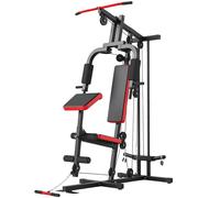 SPORTNOW Máquina de Musculación con Polea Alta y Baja Prensa de Pecho y Piernas Compatible con Discos 25 y 50 mm (No Incluidos)