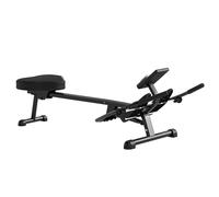 SPORTNOW Máquina de Remo para Casa con 12 Niveles de Resistencia Hidráulica Pantalla LCD para Entrenaminto en Gimnasio Negro