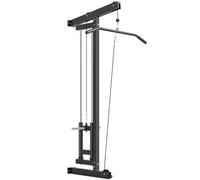 SPORTNOW Máquina de remo para entrenamiento, equipo de fitness montado en pared, máquina de poleas para gimnasio en casa, acero, negro