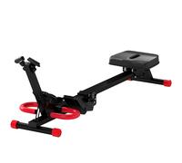 SPORTNOW Máquina de Remo Plegable 2 en 1 Entrenador Cintura Resistencia Ajustable Pantalla LCD Asiento Acolchado Carga 120 kg