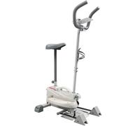 SPORTNOW Máquina Elíptica 3 en 1 Silenciosa con Asiento Resistencia Magnética Regulable Pantalla LCD Compatible con App Blanco