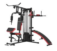 Sportnow máquina multiestación musculación para casa ajustable multiestación de musculación con placas de peso de 45 kg para entrenamiento fitness en hogar gimnasio 225x175x200 cm negro 225 cm