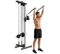 Sportnow máquina polea alta y baja de pared, de doble polea ajustable en 15 posiciones, máquina de musculación, multifunción lat pulldown para entrenamiento de fitness en gimnasio, casa