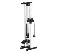 Sportnow máquina polea alta y baja de pared, de doble polea ajustable en 15 posiciones, máquina de musculación, multifunción lat pulldown para entrenamiento de fitness en gimnasio, casa