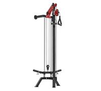 Sportnow máquina polea alta y baja de pared, estación de polea ajustable en 16 posiciones, máquina de musculación con barra para jalones y manillar para entrenamiento de fitness en gimnasio en casa 85