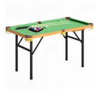 SPORTNOW Mesa de billar plegable mini piscina para adultos 120 x 63 x 73,5 | Mesa de billar, 2 tacos, 16 bolas, tiza y triángulo, cepillo accesorios, billar, mesa de piscina, juego de mesa