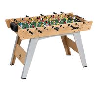 SPORTNOW Mesa de futbolín con 22 jugadores, 2 pelotas, empuñaduras antideslizantes, contadores, patas inclinadas 121x87x77 cm Madera natural
