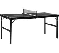 SPORTNOW Mesa de Ping Pong Plegable de Tamaño Mediano con Marco de Aluminio y Red para Interiores y Exteriores 152x76x72 cm Negro