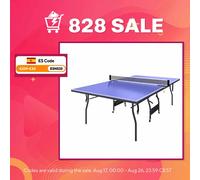 SPORTNOW Mesa de Ping-Pong Plegable con 4 Ruedas 274x152,5x76 cm Azul Azul
