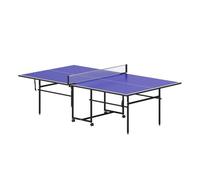 SPORTNOW Mesa de Ping-Pong Plegable con 4 Ruedas 274x152,5x75,5 cm Azul