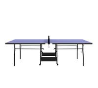 SPORTNOW Mesa de Ping-Pong Plegable Tamaño Estándar 274x152,5x76 cm Azul | Mesa de Tenis Profesional, con 4 Ruedas, Red, 2 Paletas, 3 Pelotas, para Interior