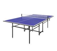 SPORTNOW Mesa de Ping-Pong Profesional Plegable Azul | Mesa de Tenis de Mesa, 4 Ruedas, Red, 2 Palas y 3 Pelotas, para Interior