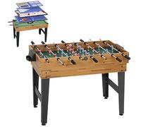 SPORTNOW Mesa Multijuegos 13 en 1 con Futbolines, Billar, Ping-Pong, Hockey, Ajedrez, Damas, Backgammon y Accesorios, Mesa de Juego Diversión Familiar para Niños y Adultos, Natural y Negro