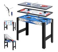 SPORTNOW Mesa multijuegos 5-en-1 Mini Billar Tenis Hockey Azul