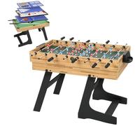 SPORTNOW Mesa Multijuegos Plegable 13 en 1 con Futbolines, Billar Natural | Mesa de Juego para Niños, Ping-Pong, Hockey, Ajedrez, Damas, Backgammon, Accesorios, para Adultos y Niños