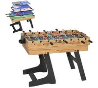 SPORTNOW Mesa Multijuegos Plegable 13 en 1 con Futbolines para Niños Billar Ping-pong Hockey Ajedrez Damas y Backgammon