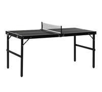 SPORTNOW Mesa Ping-Pong Plegable 1,5m con Red portátil Negro | Mesa de ping-pong, marco de aluminio, set de juego de ping-pong, uso interior/exterior