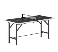 SPORTNOW Mini Mesa de Ping-Pong Plegable con Red 2 Raquetas y 3 Pelotas para Interior y Exterior 152x76x70 cm Negro