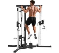 SPORTNOW Multiestación Musculación Máquina de Musculación Negro | Estación de Dominadas para Entrenamiento Fitness, Ejercitar Parte Superior Cuerpo, Gimnasio en Casa
