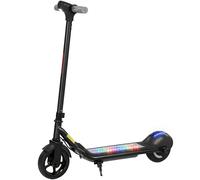 SPORTNOW Patinete eléctrico niños 6-14 años, pantalla LED, luces RGB, neumáticos 16,5 cm, velocidad 10 km/h, arranque por empuje, negro