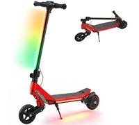 SPORTNOW Patinete eléctrico para niños, doble suspensión, plegable, de 6 a 14 años, color rojo