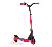 Sportnow patinete eléctrico plegable max 10 km/h patín eléctrico de +6 años motor 120 w autonomía 6 km ruedas de 5" - 5,5" freno posterior altura ajustable luces led y marco de aluminio rojo