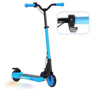 SPORTNOW Patinete Eléctrico Plegable MAX Motor 120 W y Autonomía 6 KM Patín Eléctrico para +6 Años 10 KM/H Altura Regulable Freno Posterior Ruedas 5"-5,5" Luces LED Marco Aluminio Azul