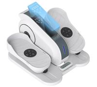 SPORTNOW Pedal de ejercicio, elíptica de sobremesa, mini elíptica eléctrica con pantalla LCD, mando a distancia y 10 velocidades ajustables, silenciosa y portátil para personas mayores, blanca