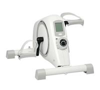 SPORTNOW Pedales Estáticos Mini Bicicleta Estática con Resistencia Magnética de 8 Niveles, Pantalla LCD y Pedales Antideslizantes Pedaleador para Ejercitar Brazos y Piernas en Casa u Oficina Blanco