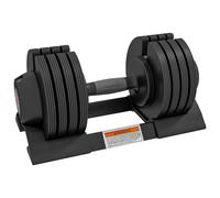 SPORTNOW Pesa Ajustable 7/13/18/24 kg con Porta Mancuernas y Empuñadura Antideslizante, 37x18x18 cm, Negro
