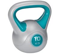 SPORTNOW Pesa Rusa 10 kg Kettlebell Revestimiento de PU y Relleno de Arena Mango Ancho para Entrenamiento Culturismo en Casa Gimnasio 22x16x26 cm Azul y Gris