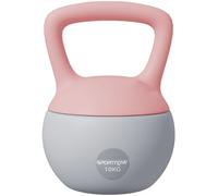 SPORTNOW Pesa Rusa 10 kg, Soft Kettlebell Relleno de Arena Metálica y Mango Antideslizante, para Entrenamiento Culturismo en Casa, Gimnasio, Rosa Palo y Gris