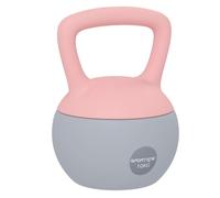Sportnow pesa rusa 10 kg, soft kettlebell relleno de arena metálica y mango antideslizante, para entrenamiento culturismo en casa, gimnasio, rosa palo y gris