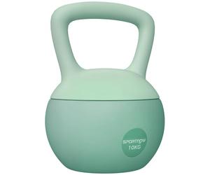 SPORTNOW Pesa Rusa 10 kg, Soft Kettlebell Relleno de Arena Metálica y Mango Antideslizante, para Entrenamiento Culturismo en Casa, Gimnasio, Verde