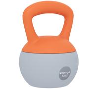 SPORTNOW Pesa Rusa 12 kg Kettlebell Relleno de Arena Metálica Mango Antideslizante para Casa 21x21x30 cm Naranja y Gris