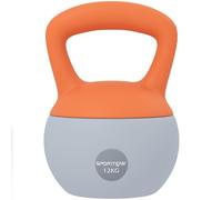 SPORTNOW Pesa Rusa 12 kg, Soft Kettlebell Relleno de Arena Metálica y Mango Antideslizante, para Entrenamiento Culturismo en Casa, Gimnasio, Naranja y Gris
