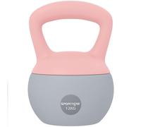 SPORTNOW Pesa Rusa 12 kg, Soft Kettlebell Relleno de Arena Metálica y Mango Antideslizante, para Entrenamiento Culturismo en Casa, Gimnasio, Rosa Palo y Gris