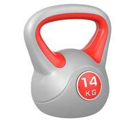 Sportnow pesa rusa 14 kg, kettlebell revestimiento de pu y relleno de arena, mango ancho, para entrenamiento culturismo, en casa, gimnasio, rojo y gris