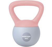 SPORTNOW Pesa Rusa 4 kg, Soft Kettlebell Relleno de Arena Metálica y Mango Antideslizante, para Entrenamiento Culturismo, en Casa, Gimnasio, Rosa Palo y Gris