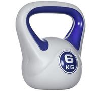 SPORTNOW Pesa Rusa 6 kg, Kettlebell Revestimiento de PU y Relleno de Arena, Mango Ancho, para Entrenamiento Culturismo, en Casa, Gimnasio, Violeta y Gris