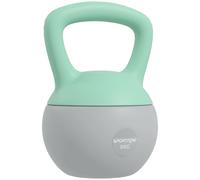 SPORTNOW Pesa Rusa 8 kg Kettlebell Relleno de Arena Metálica Mango Antideslizante para Casa 19x19x28 cm Verde y Gris