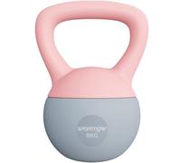 SPORTNOW Pesa Rusa 8 kg, Soft Kettlebell Relleno de Arena Metálica y Mango Antideslizante, para Entrenamiento Culturismo en Casa, Gimnasio, Rosa Palo y Gris