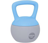 SPORTNOW Pesa Rusa Suave, 10 kg con Mango Antideslizante para Gimnasio en casa, Levantamiento de Pesas y Entrenamiento de Fuerza, Azul Claro y Gris
