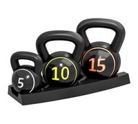 SPORTNOW Pesas Rusas de 2,2 kg 4,5 kg 6,8 kg Relleno de Arena con Mango Ancho Antideslizante para Ejercicios y Entrenamiento Negro Aosom España