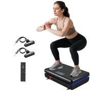 SPORTNOW Plataforma Vibratoria 120 Velocidades 5 Programas Pantalla LED | Plataforma Vibración Muscular 200W con 2 Bandas Elásticas,Luz,Mando a Distancia,Carga 120 kg,para Hacer Ejercicio en Casa