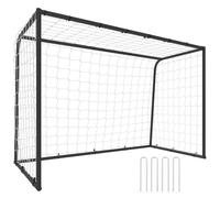SPORTNOW Portería de fútbol 180 x 122 cm con Red y piquetas | Equipo de entrenamiento con gomas elásticas y estructura metálica, para jardín, interior y exterior, fácil de montar